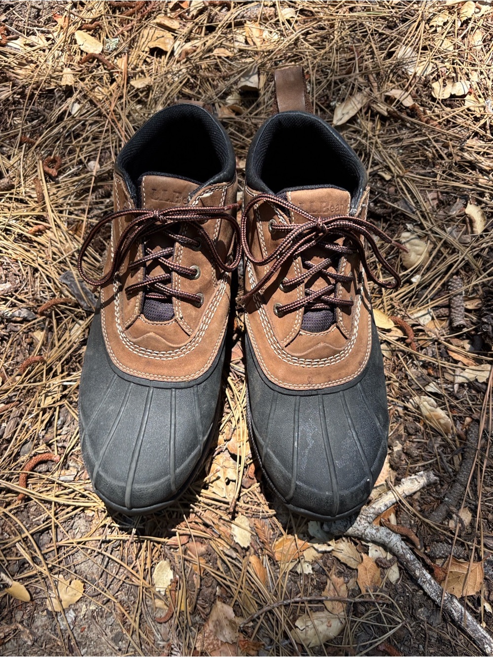 L.L. Bean Men's Brown and Black Waterproof Duck Boots